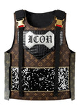 Luxury Monogram Tactical Utility Vest - Men’s Streetwear Multi-Pocket Cargo Waistcoat, Techwear Fashion Body Armor Style, Designer Inspired Print